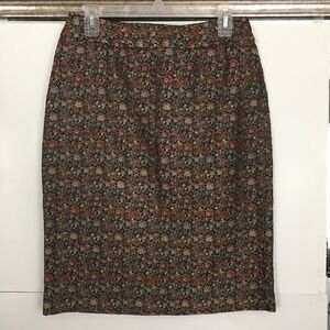 Beautiful Asian Black Floral Brocade Straight Skirt womens S Gold Evening small